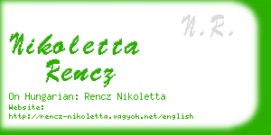 nikoletta rencz business card